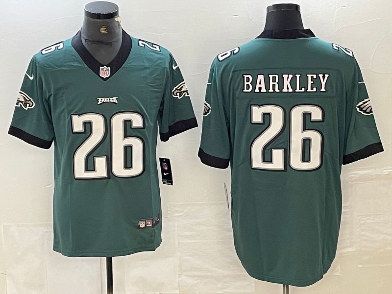 Men Philadelphia Eagles #26 Barkley Green 2024 Nike Vapor Untouchable Limited NFL Jersey style 1